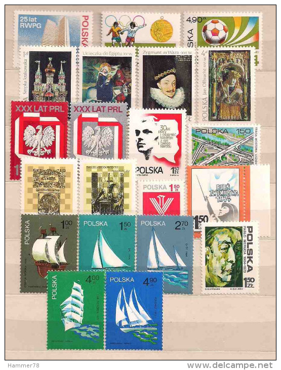 POLAND 1974 MIX POLISH ART & OTHERS MNH - Ongebruikt