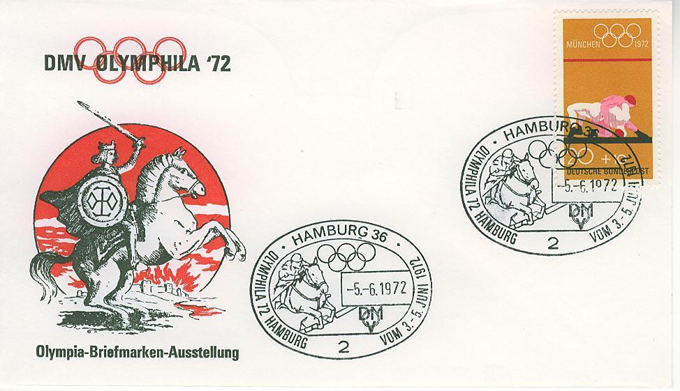 C1440 Hippisme Cachet Illustre Allemagne 1972 Jeux Olympiques De Munich - Ippica