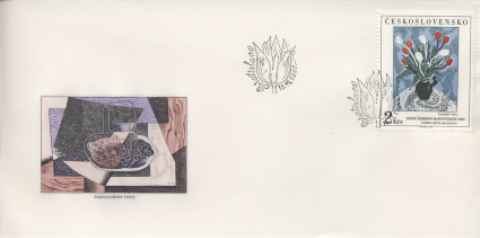 Czechoslovakia 1987 Art Painting  Flowers  Fdc - Sonstige & Ohne Zuordnung