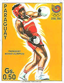 BOXE TIMBRE NEUF PARAGUAY JEUX OLYMPIQUES SEOUL 1988 - Boxing