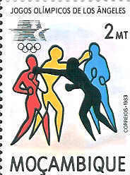 BOXE TIMBRE NEUF  MOZAMBIQUE JEUX OLYMPIQUES LOS ANGELES 1984 - Boxing