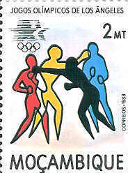 BOXE TIMBRE NEUF  MOZAMBIQUE JEUX OLYMPIQUES LOS ANGELES 1984 - Boxen