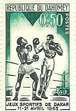 BOXE TIMBRE NEUF REPUBLIQUE DE DAHOMEY JEUX SPORTIFS DE DAKAR 1963 - Boxen