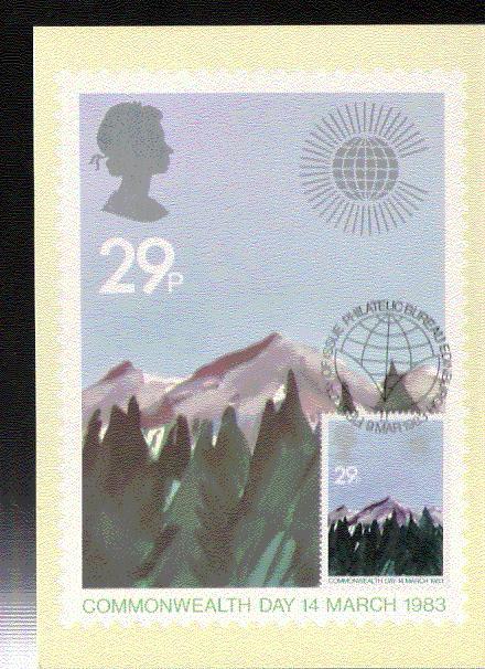 G B  CARTE MAXIMUM NUM.YVERT 1074 PAYSAGES DU COMMONWEALTH - PHQ Cards