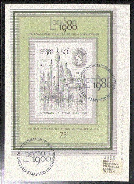 G B  CARTE MAXIMUM NUM.YVERT  BF 83 LONDON 80 - PHQ Cards