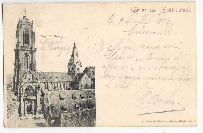 4989 - Grus Aus SCHLETTSTADT " 1898" - Elsass
