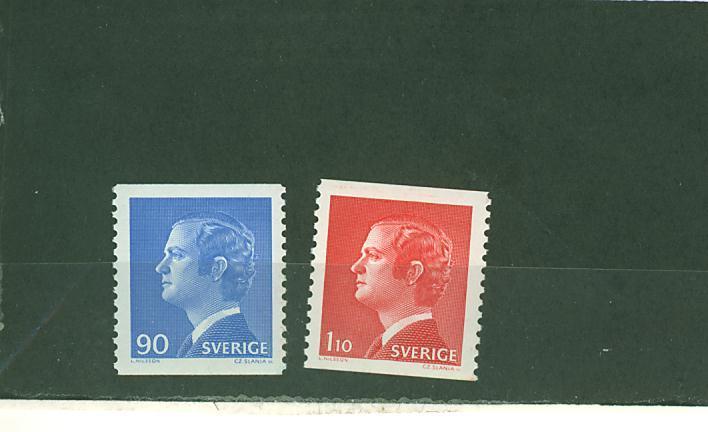 4S0132 Serie Courante Roi Charles XVI 878 à 879 Suede 1975 Neuf ** - Unused Stamps