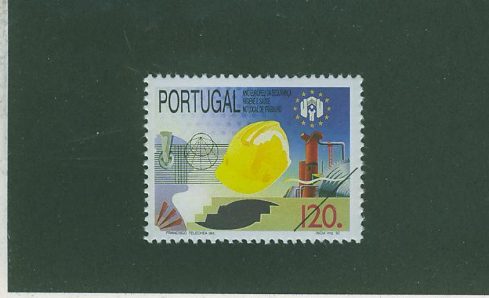 SPE0013 Specimen Année De La Sécutité Au Travail Casque Grue Scie 1925 Portugal 1992 Neuf ** - Neufs