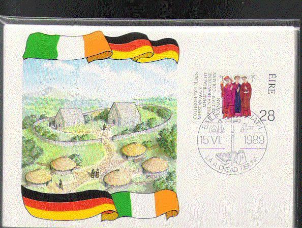 IRLANDE CARTE MAXIMUM NUM YVERT  686 MISSION ET MARTYR DES APOTRES KILIAN KOLONAT ET TOTNAN EN FRANCONIE - Maximum Cards