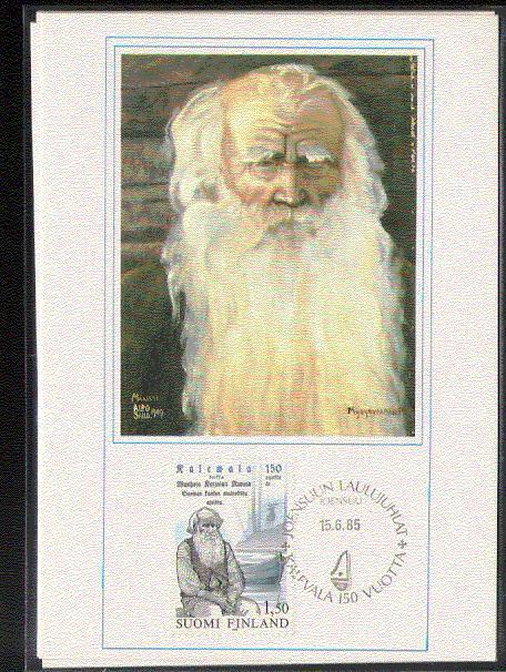 FINLANDE CARTE MAXIMUM  YVERT 919 KELEVALA EPOPEE NATIONALE FINNOISE 150 ANS - Maximum Cards & Covers