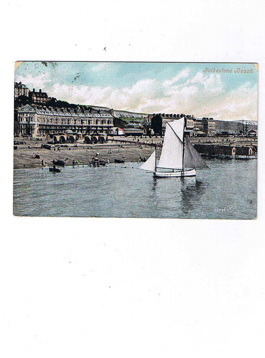 FOLKESTONE  Beach  Carte Circulée 1906 - Folkestone