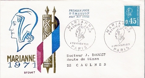 FDC / Béquet / 1971. - 1971-1976 Marianne Of Béquet