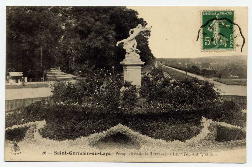 Réf 66  - SAINT GERMAIN EN LAYE - Perspective De La Terrasse - Le "torrent" - Statue - St. Germain En Laye (Castillo)