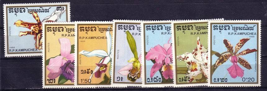 Kampuchea 1988 Orchids 7v Set MNH** VF - Kampuchea