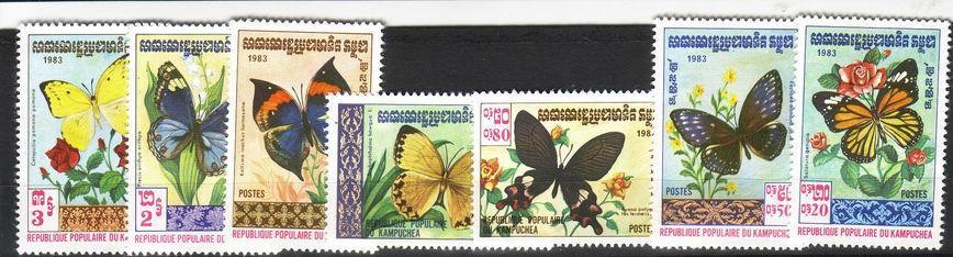 Kampuchea 1983 Butterfly 7v Set MNH** VF - Kampuchea