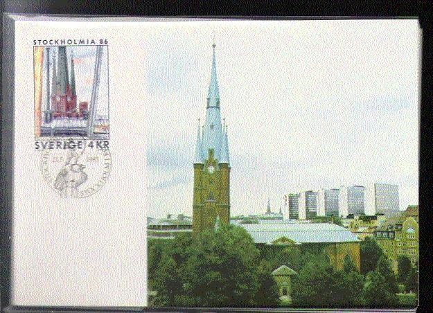 SUEDE Carte Maximum Num.yvert 1319 STOCKHOLMIA 86  PEINTURE SUEDOISE - Maximum Cards & Covers