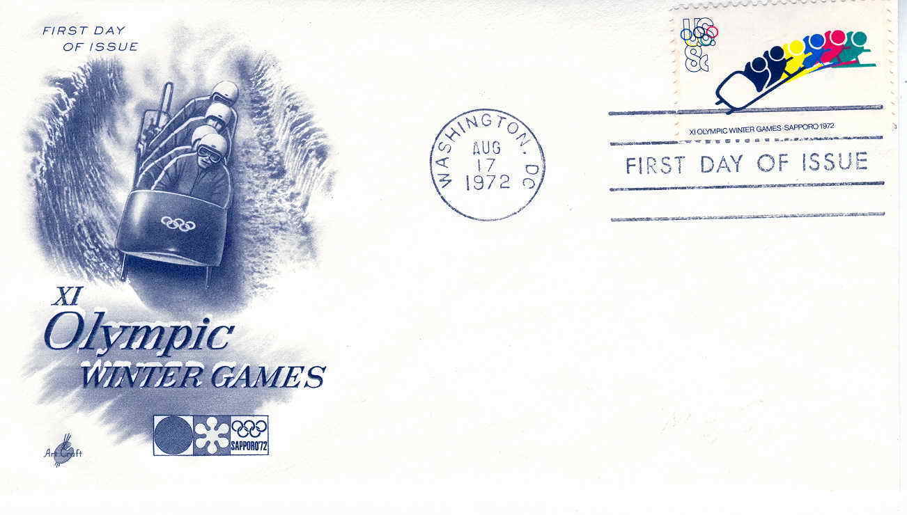 BOBSLEIGH USA FDC 1972 JEUX OLYMPIQUES DE SAPPORO - Inverno