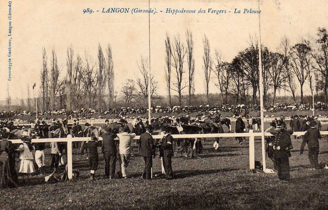 33 LANGON Hippodrome Des Vergers, Champ De Course, Pelouse, Beau Plan, Ed Gautreau 989, 191? - Langon