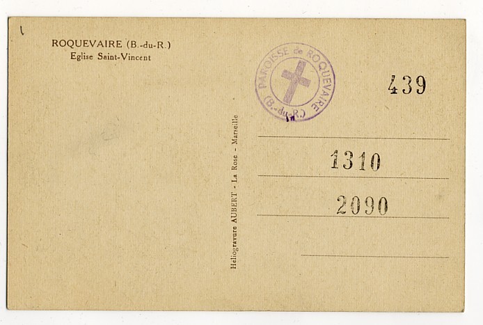 SUPERBE CARTE DE ROQUEVAIRE  EGLISE ST VINCENT  MAGNIFIQUE DOCUMENT - Roquevaire