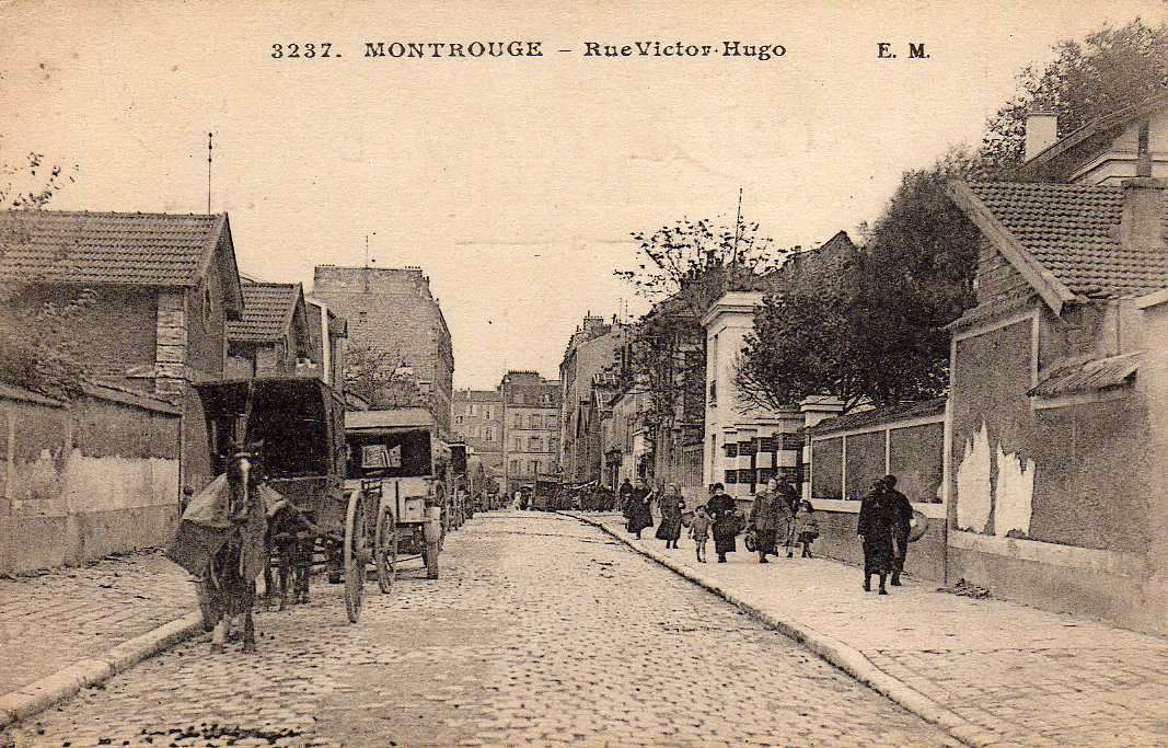 92 MONTROUGE Rue Victor Hugo, Animée, Attelage, Ed EM 3237, 191? - Montrouge