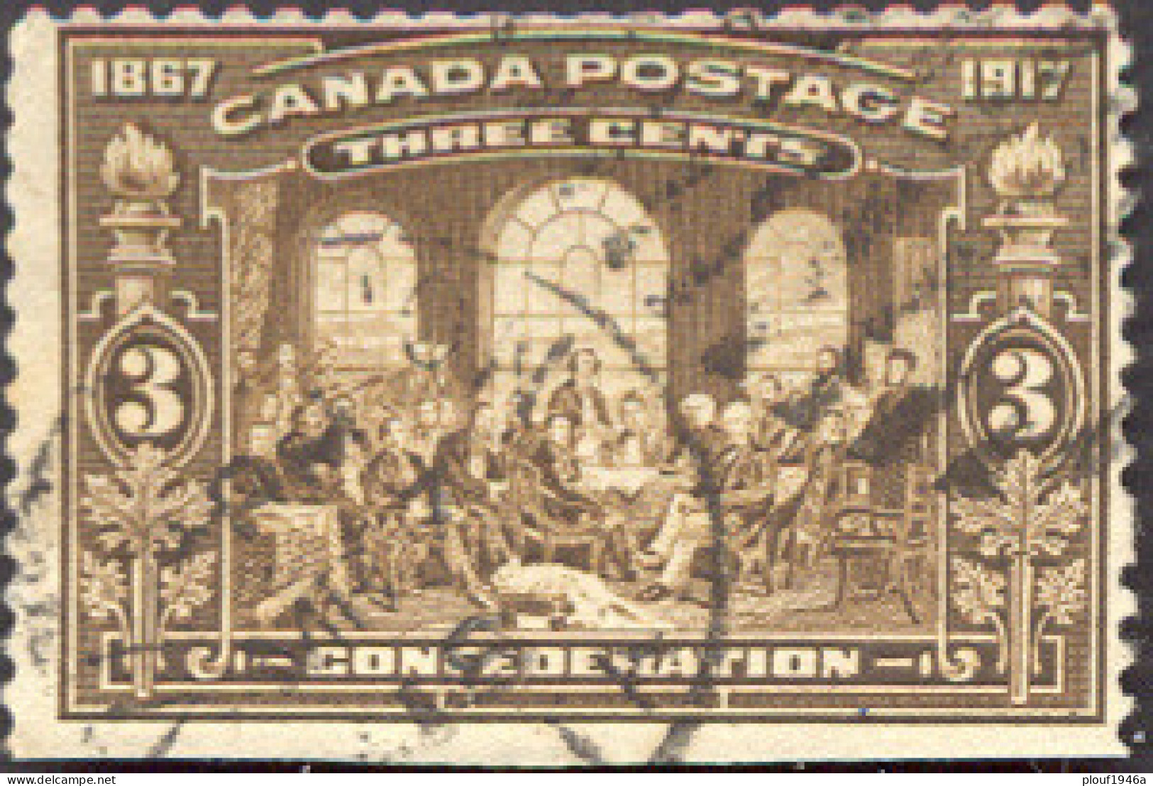 Pays :  84,1 (Canada : Dominion)  Yvert Et Tellier N° :   107-3 (o) Du Carnet - Single Stamps