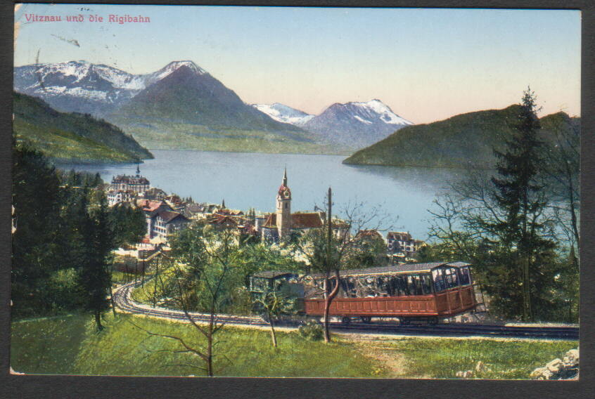 SUISSE - Ch De Fer - Train - Funiculaire - Vitznau - CP Obl. 1912 - Funicular Railway