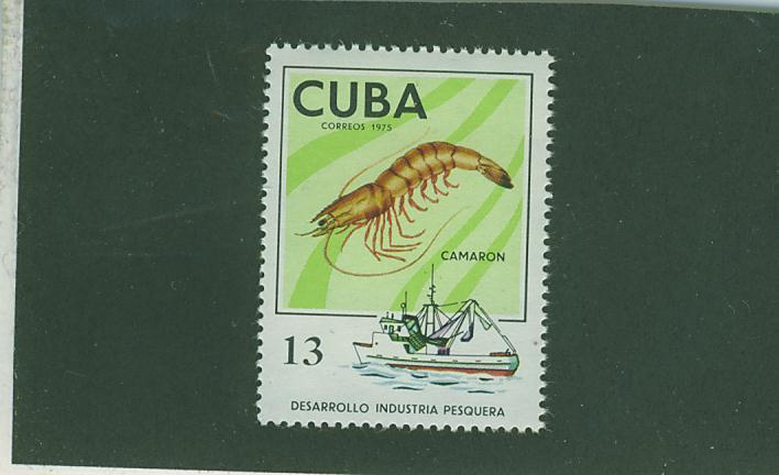 CC0026 Crevette Industrie De La Peche Bateau Cuba 1975 Neuf ** - Schalentiere
