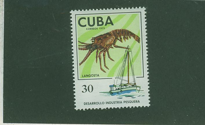 CC0026 Langouste Industrie De La Peche Bateau Cuba 1975 Neuf ** - Schalentiere