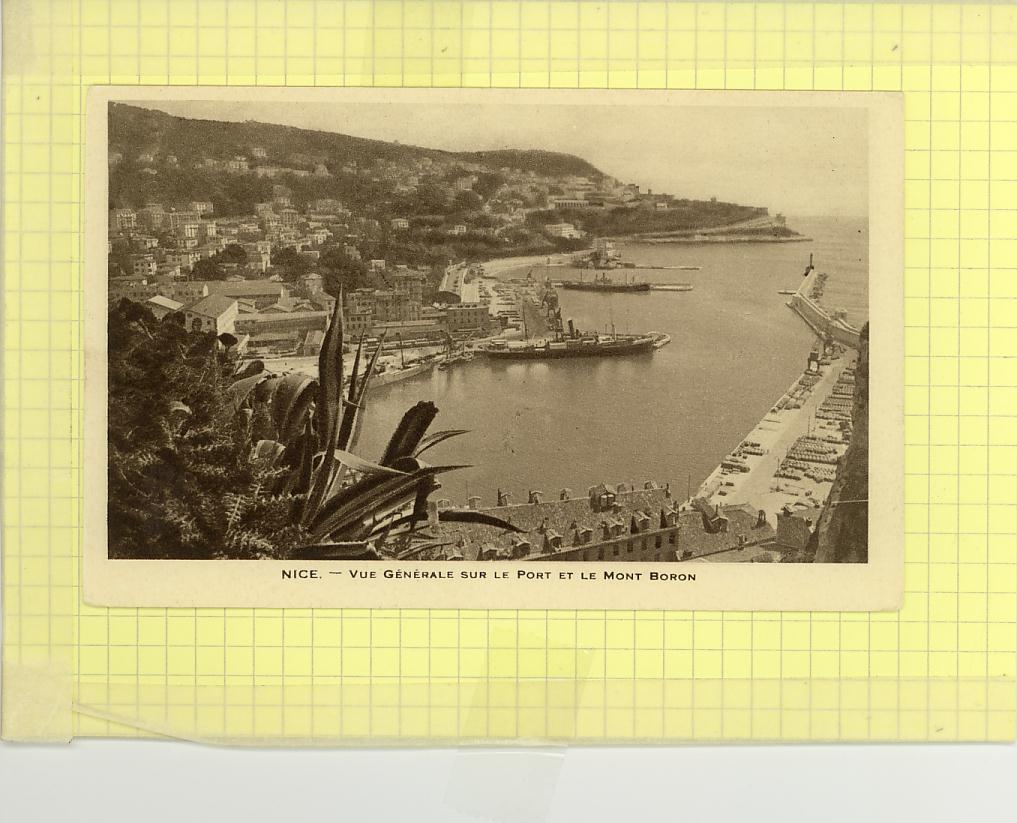 06 - Nice - Vue Générale Sur Le Port Et Le Mont Boron - CPA Carnet Non Voyagé, Bateaux - Ed ?? Sans N° - Lotti, Serie, Collezioni