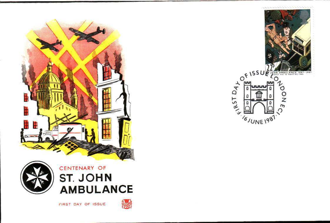 Fdc Santé > Secourisme Gb 1987 St John Ambulance 1940  Premiers Secours Pansement - Secourisme