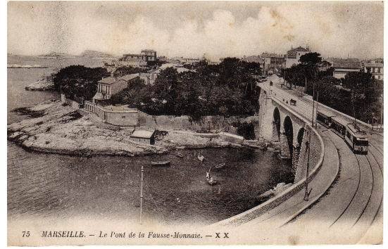 CPA De Marseille. Le Pont De La Fausse-Monnaie.Tramway - Endoume, Roucas, Corniche, Plages