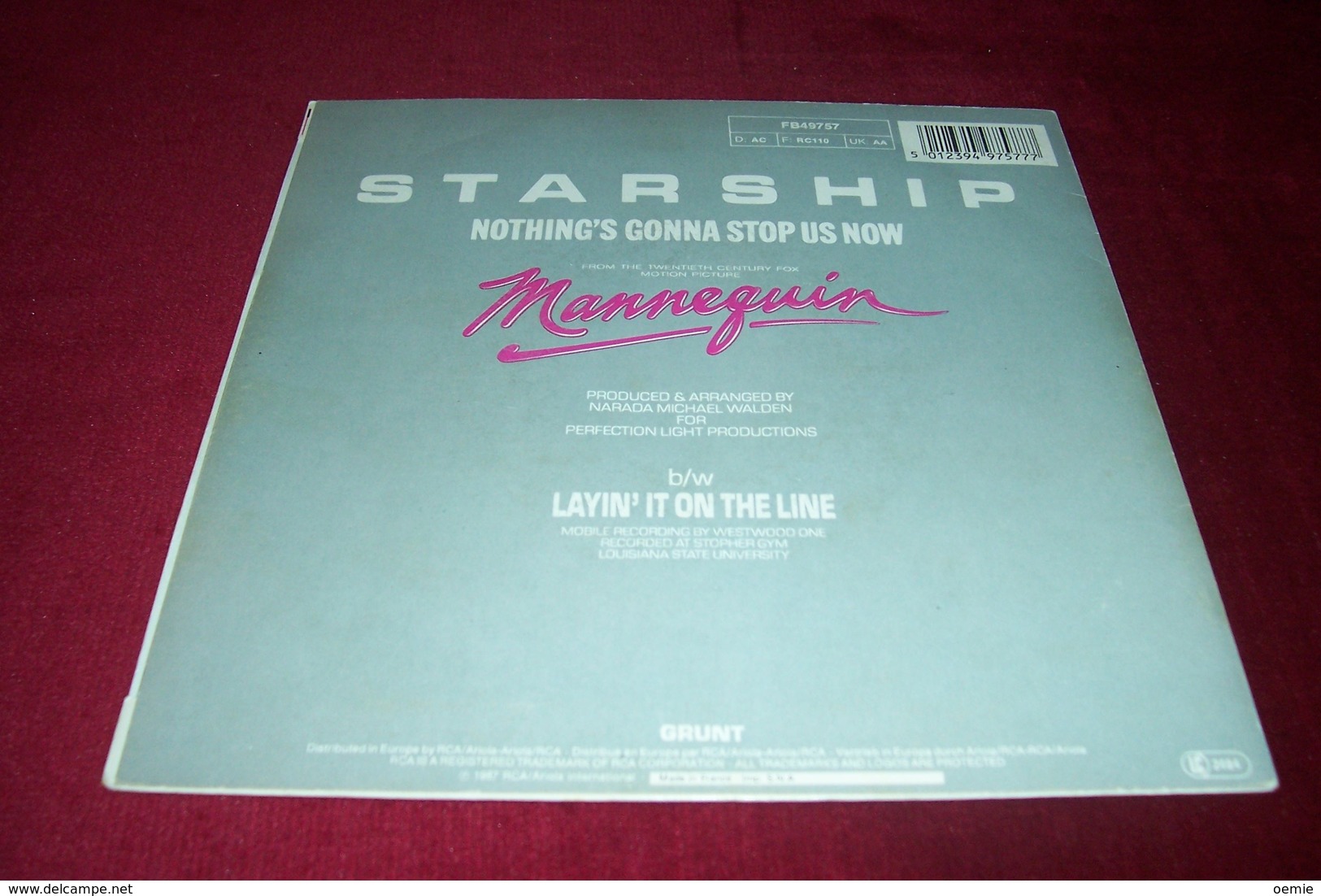 STARSHIP  °°  NOTHING'S GONNA STOP US NOW  °°° FILM MANNEQUIN - Musique De Films