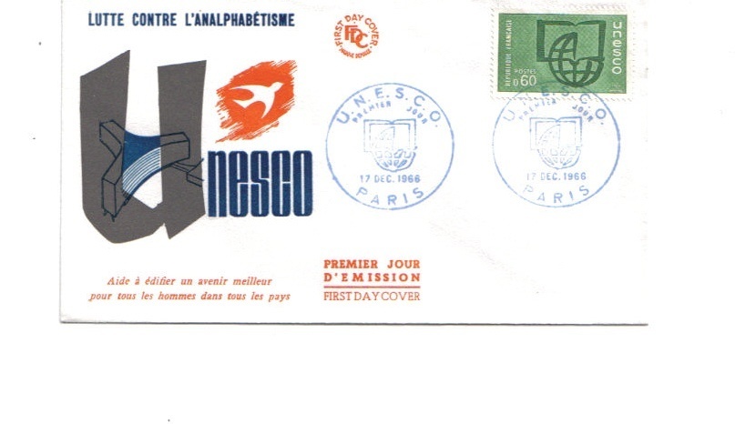 Premier Jour UNESCO 1966 - Lettres & Documents