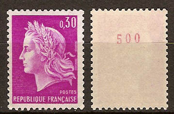 0.30 C Marianne De Cheffer Roulette N° 1536 B Numéro Rouge à Bas Prix Cote 14 Euros. - Coil Stamps