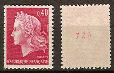 0.40 C Marianne De Cheffer Roulette N° 1536 B C Numéro Rouge Cote 17 Euros. - Roulettes