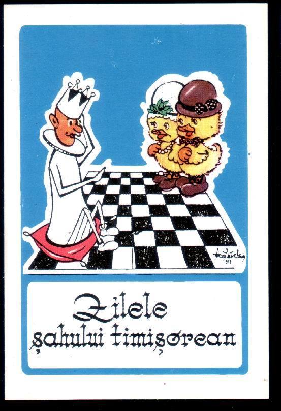 Romania Post Card With Chess. - Schach