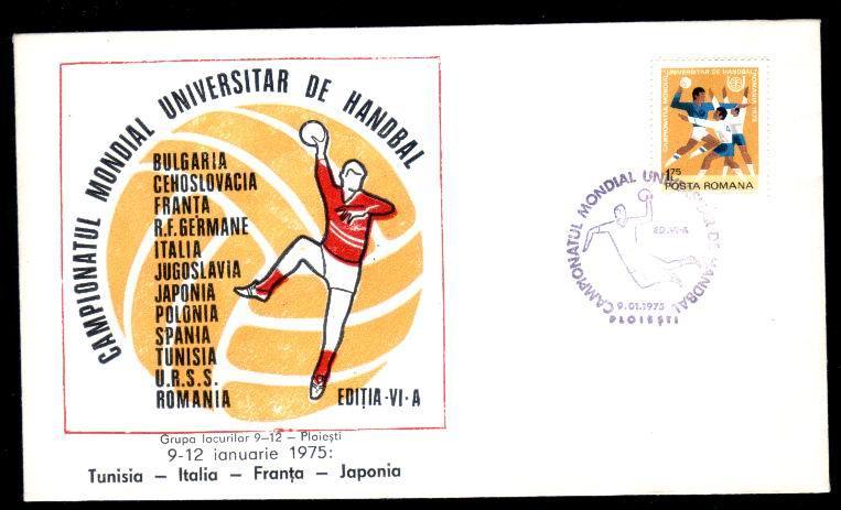 Romania 1975 Special Cover UNUVERSITAR WHORLD CHAMPIONSHIP HANDBALL,9.01.1975 - Handball