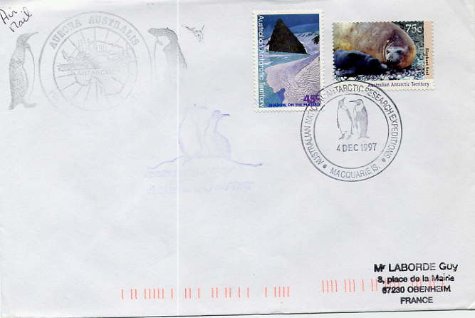 AAT Macquaries Islands 4 Dec 1997 Manchot Cachet Navire Aurora Australis - Antarctic Expeditions