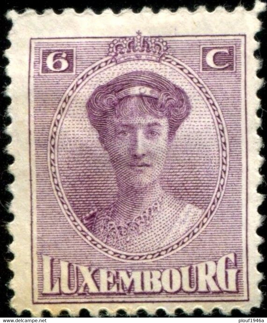 Pays : 286,04 (Luxembourg)  Yvert Et Tellier N° :   121 (*/o) - 1921-27 Charlotte Frontansicht