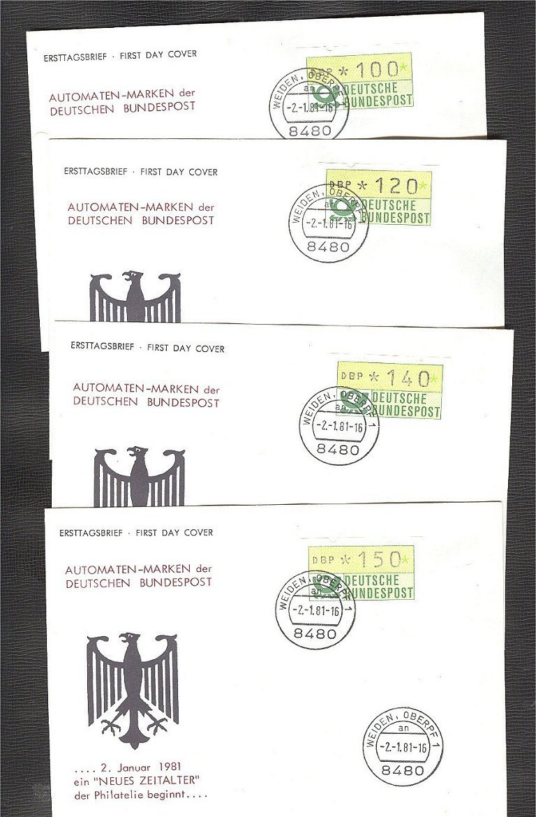 GERMANY DISTRIBUTOR STAMPS FDC SET OF 14 COVERS - Timbres De Distributeurs [ATM]