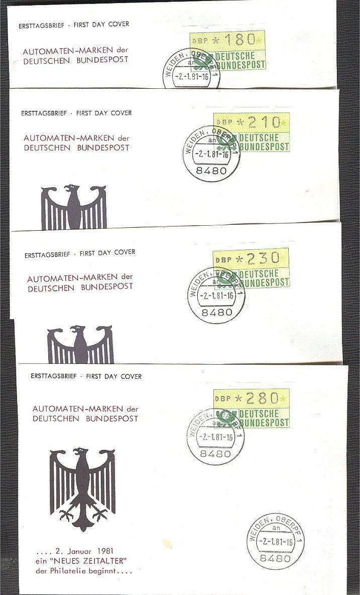GERMANY DISTRIBUTOR STAMPS FDC SET OF 14 COVERS - Timbres De Distributeurs [ATM]