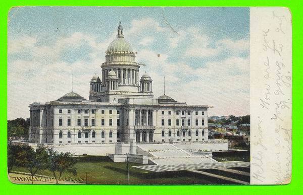 PROVIDENCE, RI - STATE CAPITOL - CARD TRAVEL IN 1907 - SPARKLES - UNDIVIDED BACK - - Providence