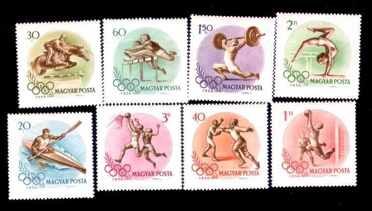 Hungary Mint ** Full Set 8 Stamps,1956 Olympic Games,rare. - Estate 1956: Melbourne