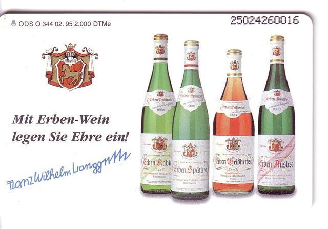 Vino – Vintage – Vin – Wein – Grape ( Grapes )- Grappe De Raisin – Grappolo - LANGGUTH WINE  - MINT Card, Only 2.000 Ex. - Autres & Non Classés