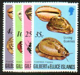 Gilbert And Ellice Islands - 1975 Shells. Scott 241-4. MNH - Gilbert & Ellice Islands (...-1979)