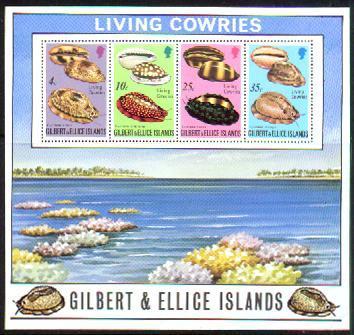 Gilbert And Ellice Islands - 1974 Shells Souvenir Sheet. Scott 244a. MNH - Isole Gilbert Ed Ellice (...-1979)