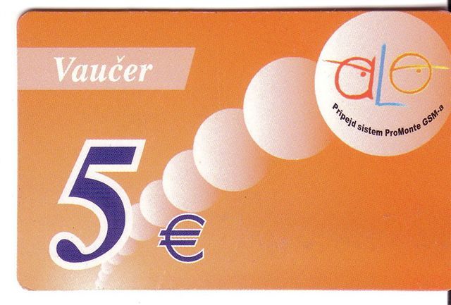 5 DEM ... Montenegro Very Old Issue Prepaid GSM Card * Prepaye Carte Recharge - Value In Old Deutschland Marks Vaucer - Montenegro