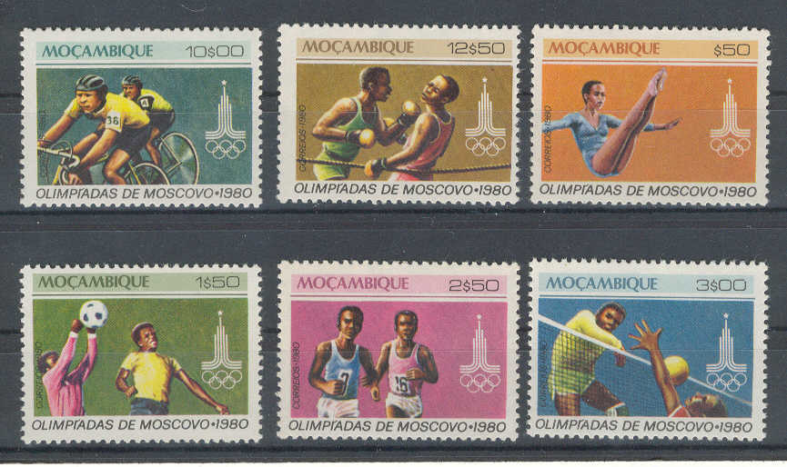 1980 Mocambique - Vollleyball Olimpiadas De Moscovo - Complete Mint Set (**) - Volley-Ball