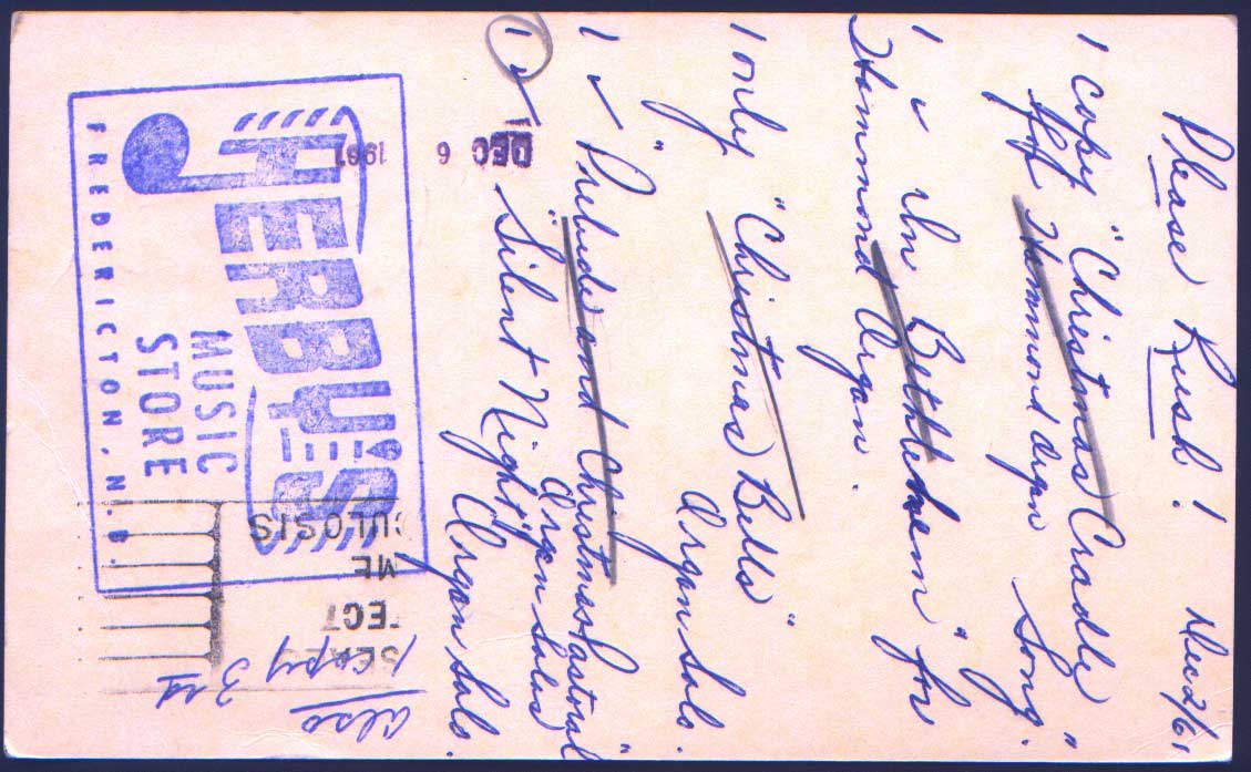 CANADA. Carte Entier Postal Ayant Voyagé En 1961. Music Store - 1953-.... Règne D'Elizabeth II