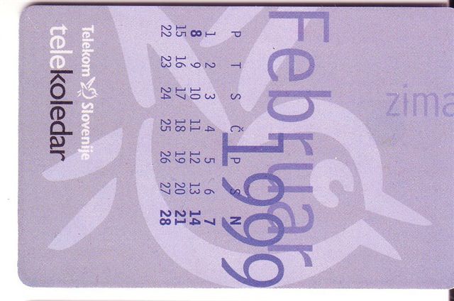 Slovenian Card - Calendar - Calendrier - Calendars - Calendriers - Februar - Limited Card , Only 9.992 .ex. - Slovenië